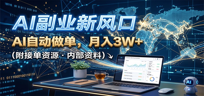 AI副业新风口,AI自动做单,月入3W+,附接单资源-卿云社