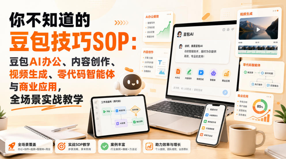 你不知道的豆包技巧SOP：豆包AI办公、内容创作、视频生成、零代码智能体与商业应用，全场景实战教学-卿云社