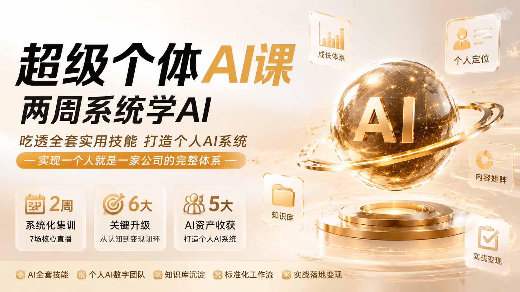 超级个体AI课 两周系统学AI；吃透全套实用技能打造个人AI系统，实现一个人就是一家公司的完整体系(更新0823-卿云社