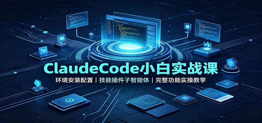 ClaudeCode小白实战课：环境安装配置，技能插件子智能体，完整功能实操教学-卿云社
