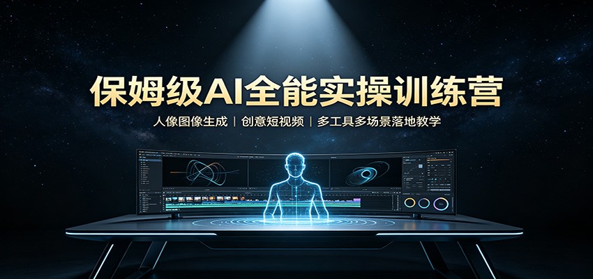 保姆级AI全能实操训练营：人像图像生成，创意短视频，多工具多场景落地教学-卿云社