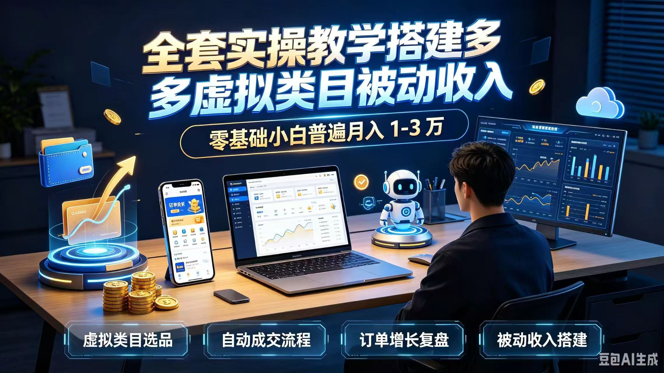 全套实操教学搭建多多虚拟类目被动收入，零基础小白普遍月入 1-3 万-卿云社