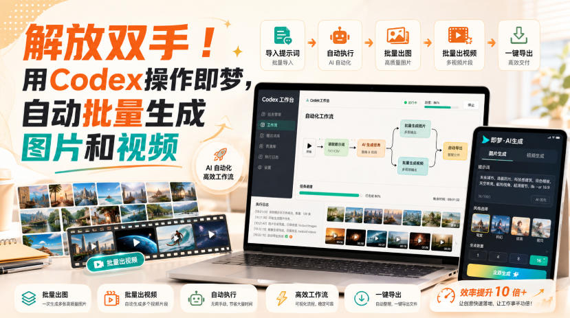 解放双手！用Codex操作即梦，自动批量生成图片和视频-卿云社