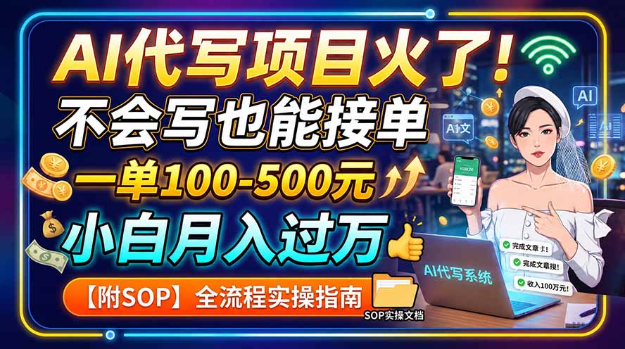 AI代写项目火了!不会写也能接单,一单100-500元,小白月入过万【附SOP】-卿云社