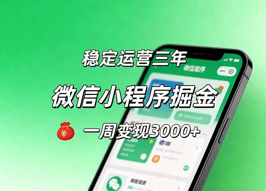 月收益稳定1W+的微信小程序，前期积累客户，后期躺平养老，小白轻松上手-卿云社