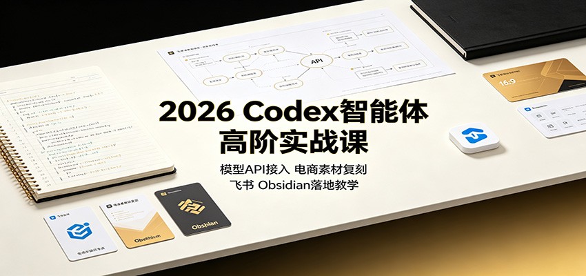 2026 Codex智能体高阶实战课：模型API接入，电商素材复刻，飞书Obsidian落地教学-卿云社