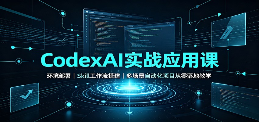 CodexAI实战应用课：环境部署Skill工作流搭建，多场景自动化项目从零落地教学-卿云社