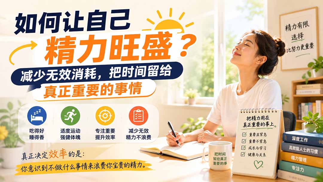 付费文章：如何让自己精力旺盛？减少无效消耗，把时间留给真正重要的事情-卿云社
