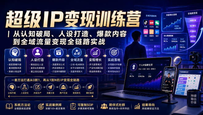 超级IP变现训练营｜从认知破局、人设打造、爆款内容到全域流量变现全链路实战-卿云社