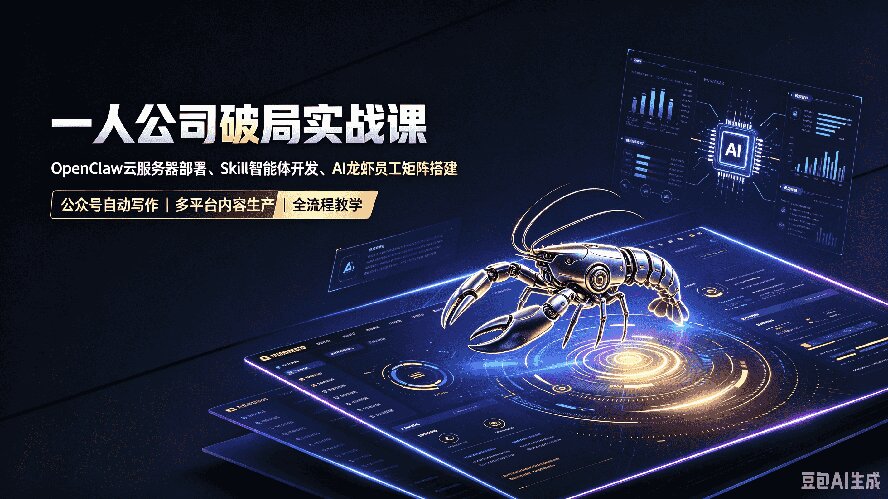 一人公司破局实战课|OpenClaw云服务器部署、Skill智能体开发、AI龙虾员工矩阵搭建,公众号自动写作与多平台内容…-卿云社