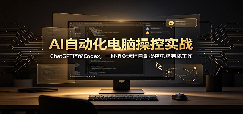 AI自动化电脑操控实战：ChatGPT搭配Codex，一键指令远程自动操控电脑完成工作-卿云社