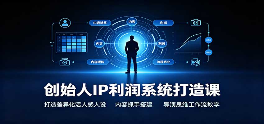 创始人IP利润系统打造课：打造差异化活人感人设，内容抓手搭建，导演思维工作流教学-卿云社