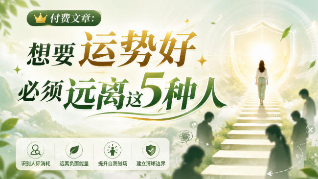 付费文章：想要运势好，必须远离这5种人-卿云社