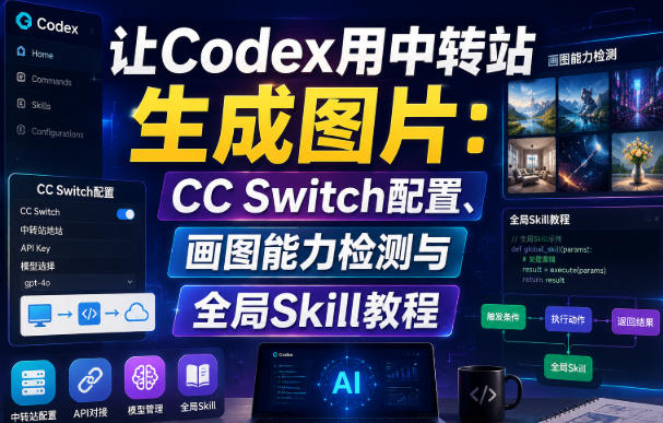 让Codex用中转站生成图片：CC Switch配置、画图能力检测与全局Skill教程-卿云社