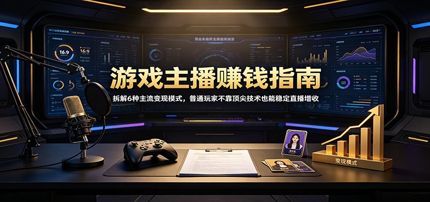 游戏主播赚钱指南：拆解6种主流变现模式，普通玩家不靠顶尖技术也能稳定直播增收-卿云社