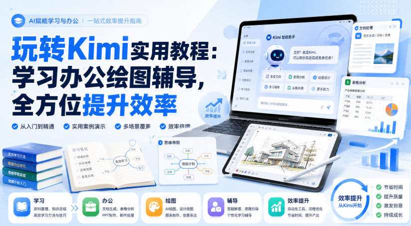 玩转Kimi实用教程：学习办公绘图辅导，全方位提升效率-卿云社