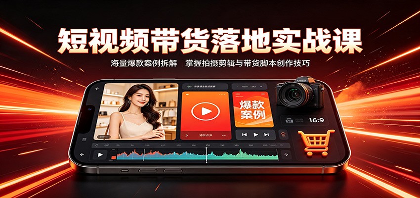 短视频带货落地实战课：海量爆款案例拆解，掌握拍摄剪辑与带货脚本创作技巧-卿云社