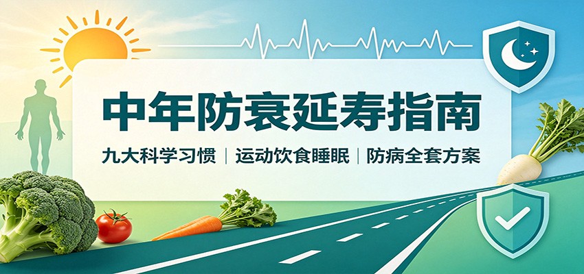 中年防衰延寿指南：九大科学习惯，运动饮食睡眠防病全套方案-卿云社