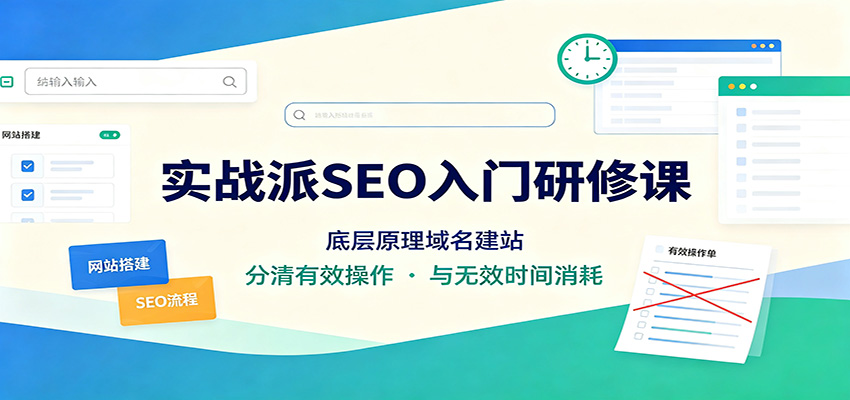 实战派SEO入门研修课：底层原理域名建站，分清有效操作与无效时间消耗-卿云社