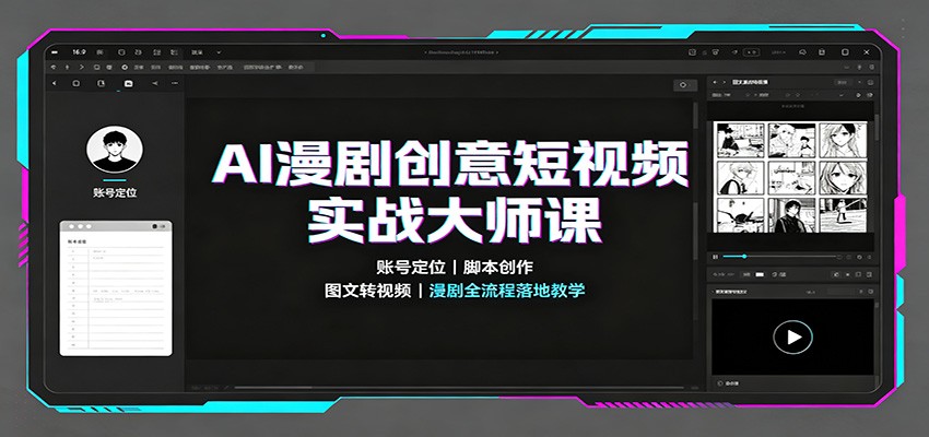 AI漫剧创意短视频实战大师课：账号定位脚本创作，图文转视频，漫剧全流程落地教学-卿云社