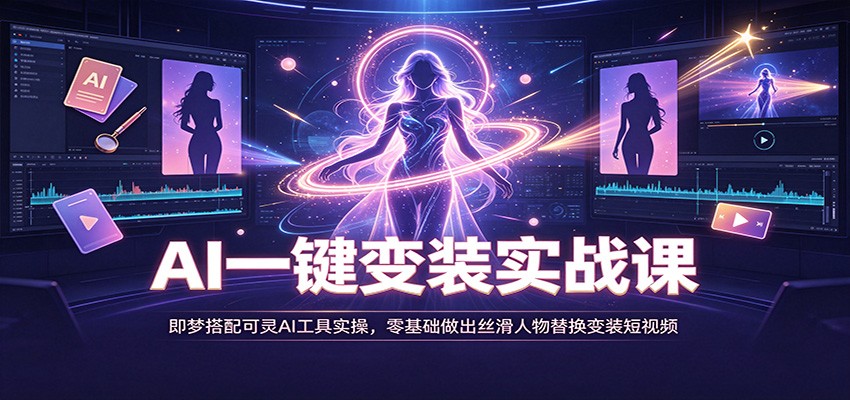 AI一键变装实战课：即梦搭配可灵AI工具实操，零基础做出丝滑人物替换变装短视频-卿云社