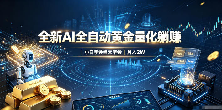 全新AI全自动黄金量化躺賺：小白学会当天学会，月入2W！【揭秘】-卿云社