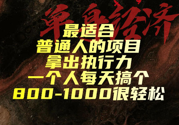 最适合普通人的项目，拿出执行力一个人每天搞个800-1k很轻松【揭秘】-卿云社