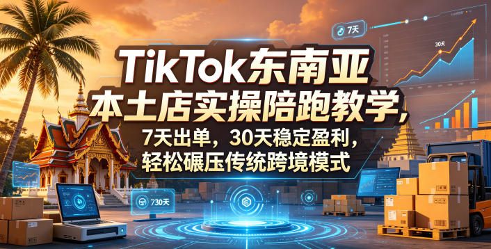 TikTok东南亚本土店实操陪跑教学,7天出单,30天稳定盈利,轻松碾压传统跨境模式(更新0819)-卿云社