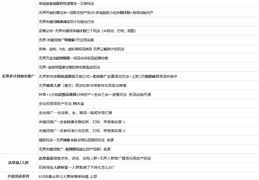 图片[2]-2026淘天开单秘籍PRO实战陪跑课程-更新1012：全套落地运营玩法，一站式解决淘宝流量低、不出单难题-卿云社