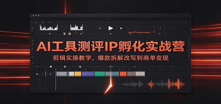AI工具测评IP孵化实战营：剪辑实操教学，爆款拆解改写到商单变现-卿云社