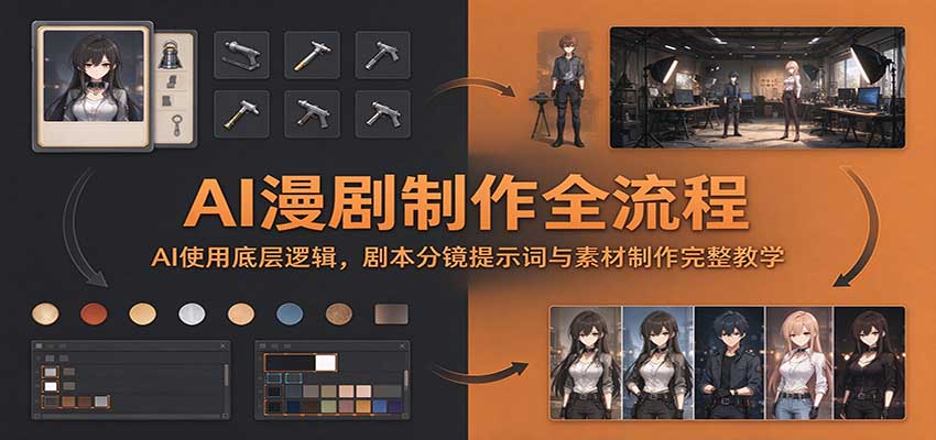 AI漫剧制作全流程：AI使用底层逻辑，剧本分镜提示词与素材制作完整教学-卿云社