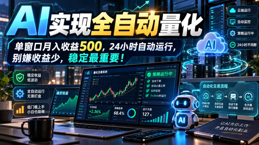 AI全自动量化项目，长期稳定可落地，0门槛躺赚稳定项目！-卿云社