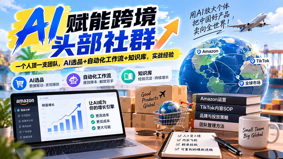 AI赋能跨境头部社群-更新1023：一个人顶一支团队，AI选品+自动化工作流+知识库，实战经验-卿云社