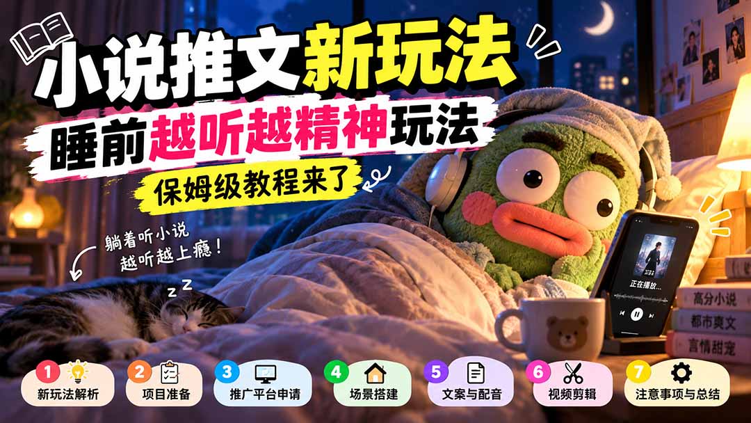 小说推文新玩法,睡前越听越精神玩法,保姆级教程来了-卿云社