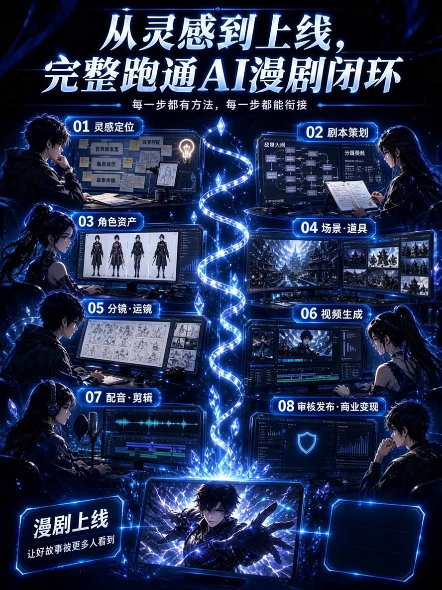 图片[2]-【无水印】2026AI漫剧创作与商业变现掘金营：打通选题→AI编剧→角色场景→自动分镜→视频生成→剪辑发布→运营变现-卿云社