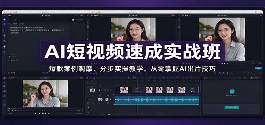AI短视频速成实战班:爆款案例观摩、分步实操教学,从零掌握AI出片技巧-卿云社