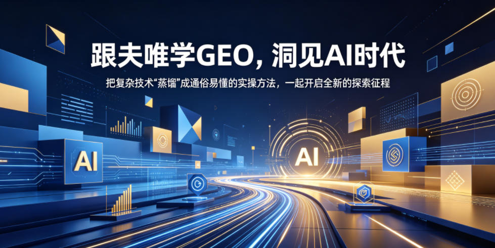 跟夫唯学GEO，洞见AI时代，把复杂技术“蒸馏”成通俗易懂的实操方法，一起开启全新的探索征程(更新26年10月)-卿云社