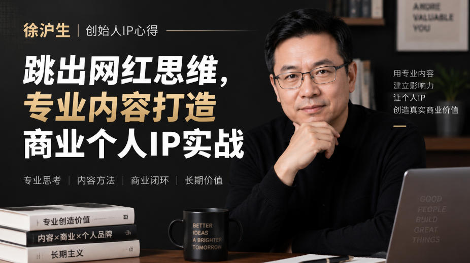 徐沪生创始人IP心得|跳出网红思维,专业内容打造商业个人IP实战【文档】-卿云社