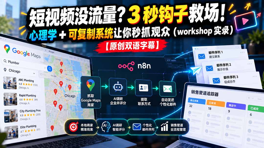 短视频没流量?3 秒钩子救场!心理学 + 可复制系统让你秒抓观众(workshop 实录-卿云社