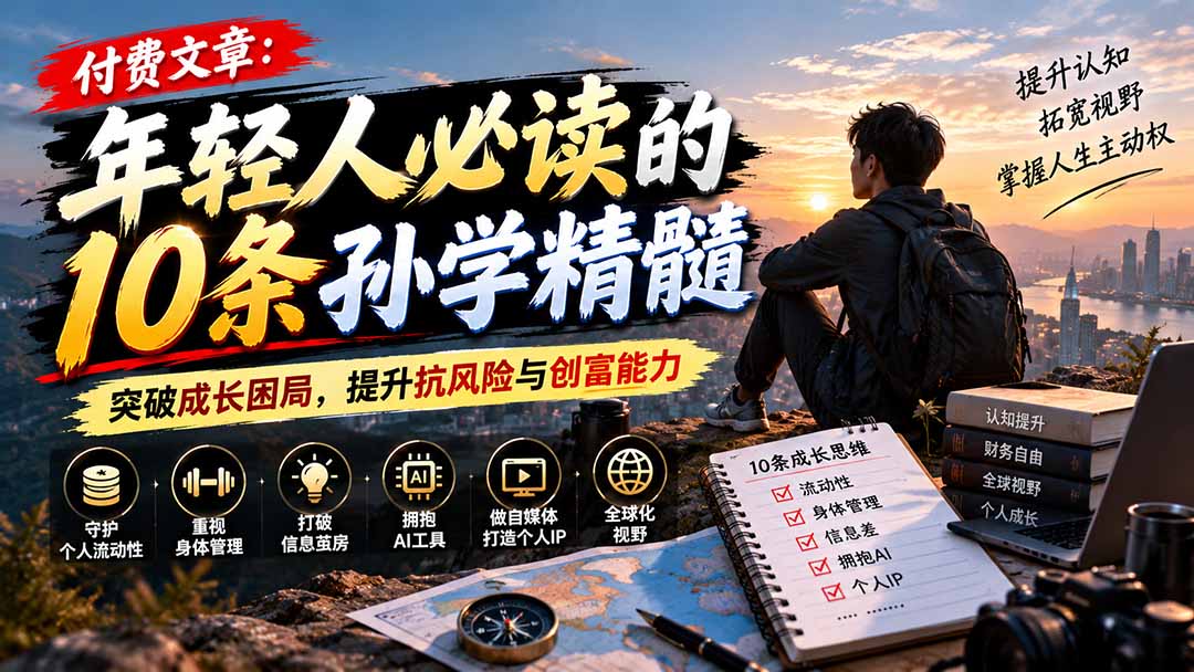 付费文章：年轻人必读的10条孙学精髓，突破成长困局，提升抗风险与创富能力-卿云社