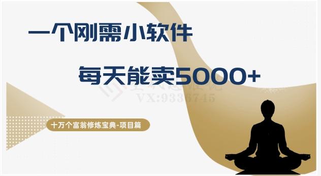 十万个富翁修炼宝典之17.一个刚需小软件，每天能卖5000+-卿云社