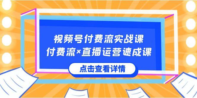 视频号付费流实战课，付费流×直播运营速成课，让你快速掌握视频号核心运营技能-卿云社
