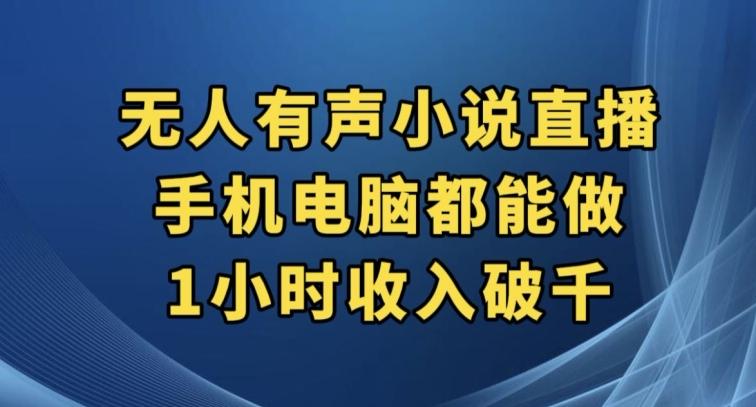抖音无人有声小说直播，手机电脑都能做，1小时收入破千【揭秘】-卿云社