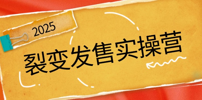 裂变发售实操营，全景解析裂变逻辑，打造动销新玩法，助力私域流量引爆-卿云社