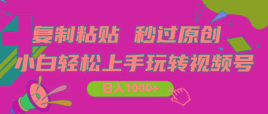 视频号新玩法 小白可上手 日入1000+-卿云社
