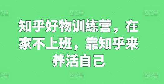 知乎好物训练营，在家不上班，靠知乎来养活自己-卿云社