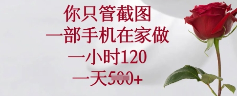 你只管截图，一部手机在家做，一小时120.一天5张【揭秘】-卿云社
