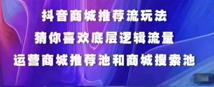 抖音商城运营课程，猜你喜欢入池商城搜索商城推荐人群标签覆盖-卿云社