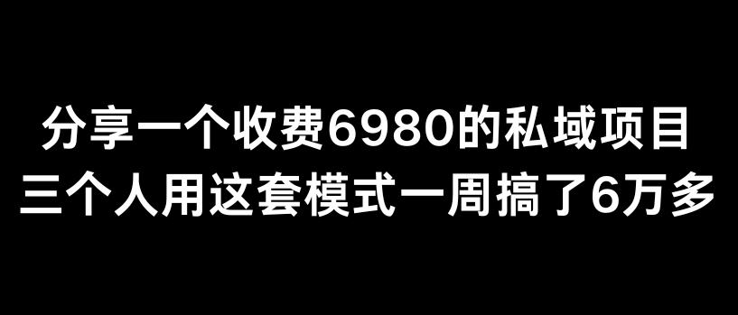 分享一个外面卖6980的私域项目三个人用这套模式一周搞了6万多【揭秘】-卿云社