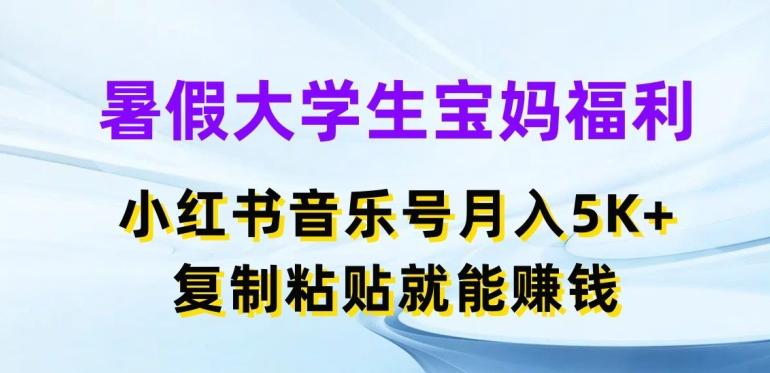 暑假大学生宝妈福利，小红书音乐号月入5000+，复制粘贴就能赚钱【揭秘】-卿云社